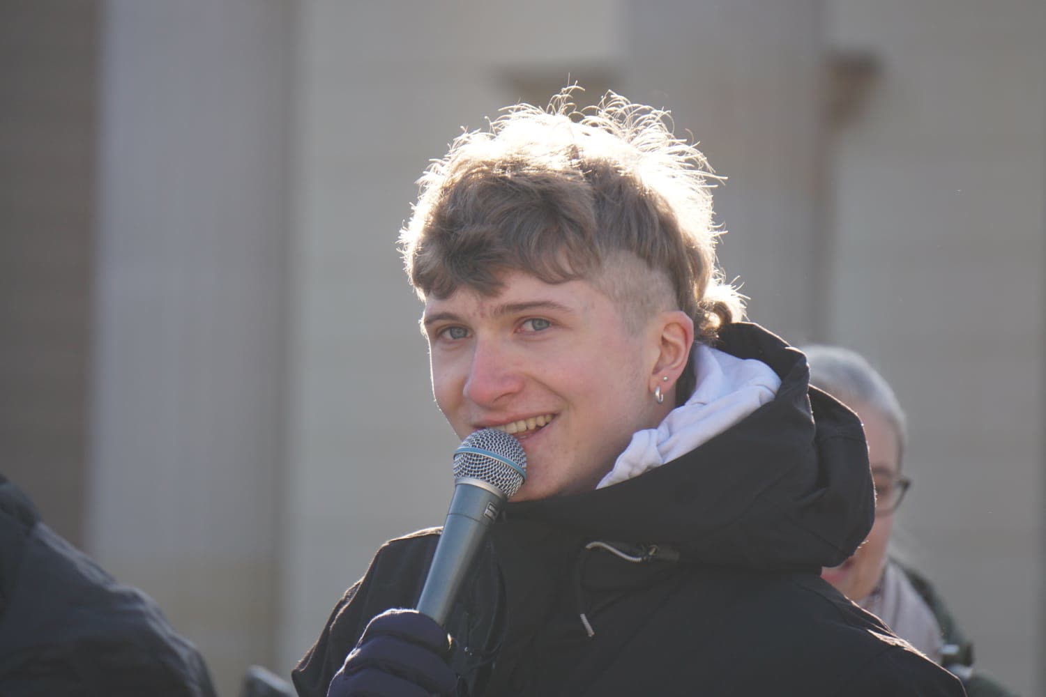 Rede bei einer Demonstration